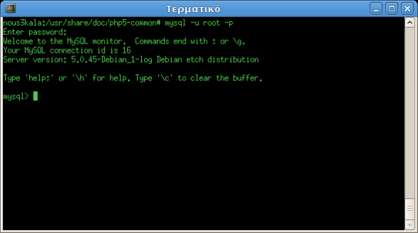 MySQL command line interface