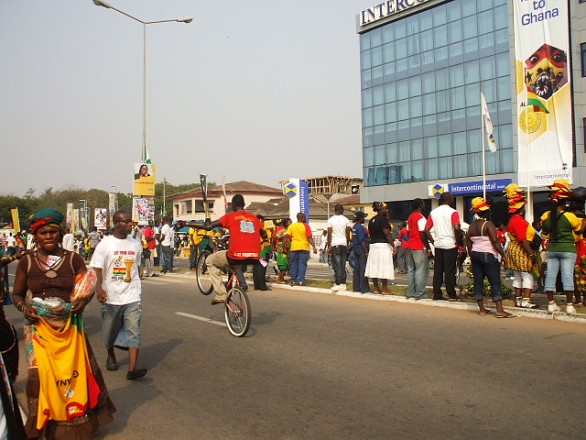 Ghana outside Ohene Djan Stadium