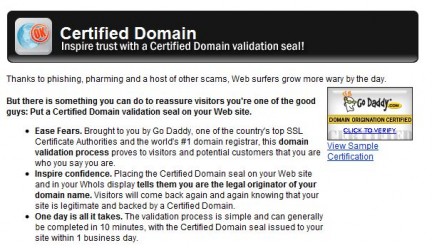 godaddy certified domain