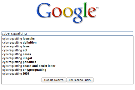 Google cybersquatting search