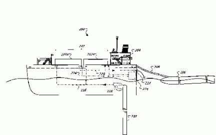 Picture of Google's floating data center patent.