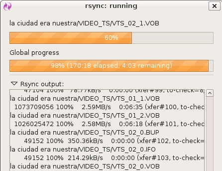 Graphical rsync output