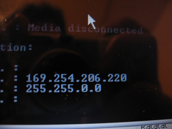 IP address on a screen