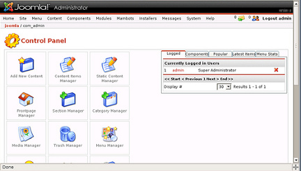 Joomla Control Panel