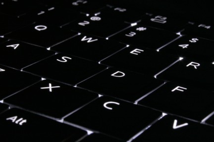 keyboard in dark