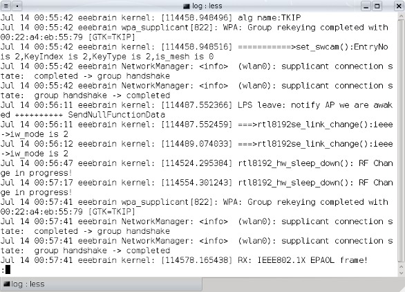 Linux syslog file