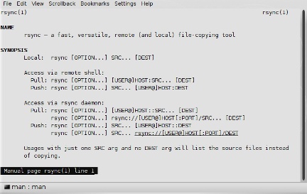 rsync man page