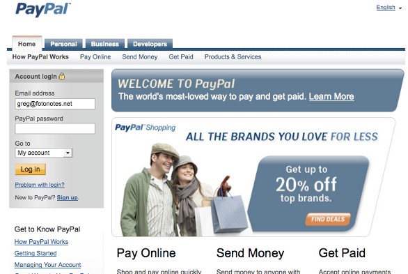 PayPal screenshot