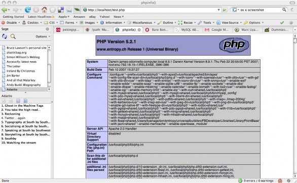 PHP running on a Mac