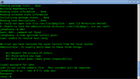 sudo vs su root