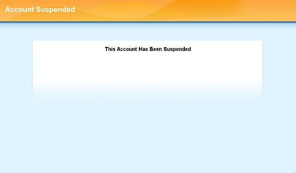 Account suspended screenshot