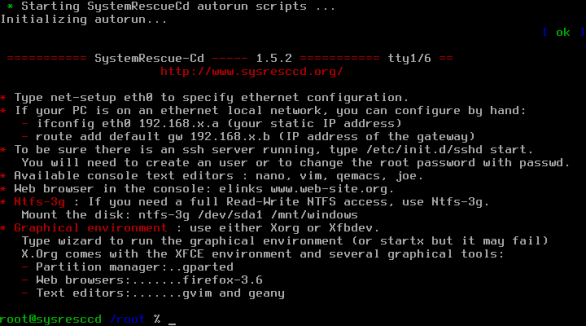 System Rescue CD screenshot