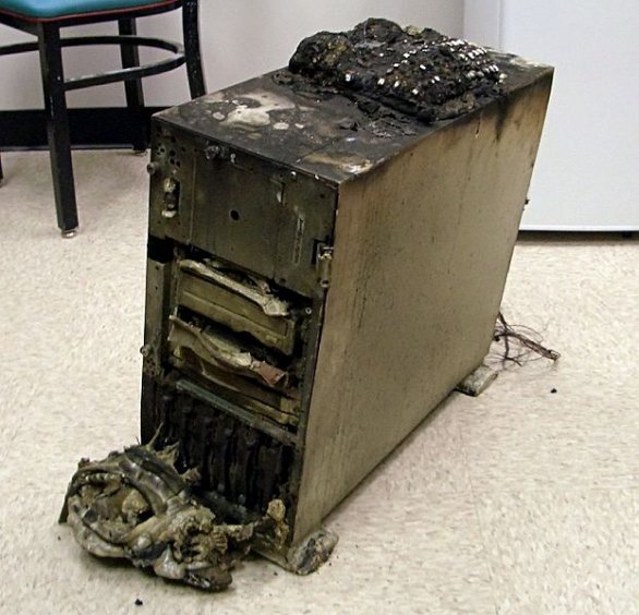 server burnt to a crisp