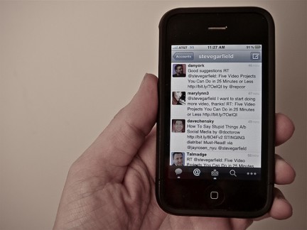twitter on a phone