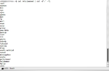 User list in Linux