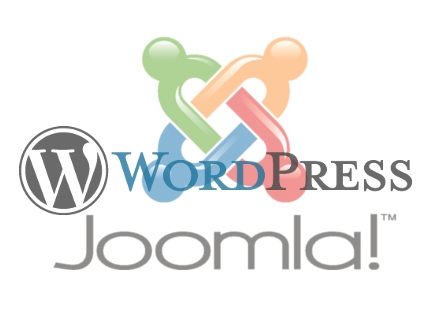 Joomla and WordPress logos