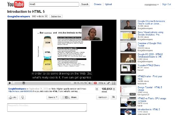 YouTube html5 video